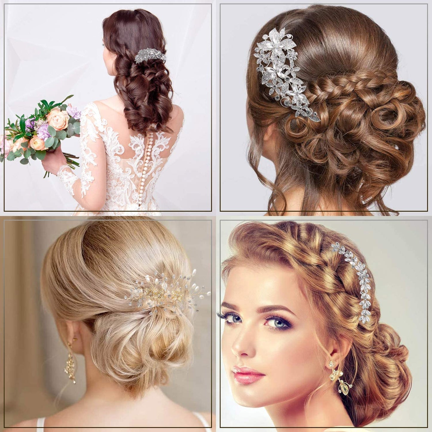 髪飾り ヘアコーム ヘアアクセサリー フォーマル ブライダルアクセサリー ヘアピン 髪留め ヘアアクセ ヘッドドレス ティアラ バレッタ ウェディング アクセサリー ドレス かみかざり ヘアアレンジ 小物 かみどめ 【FLOWER STYLE】 (タイプB)
